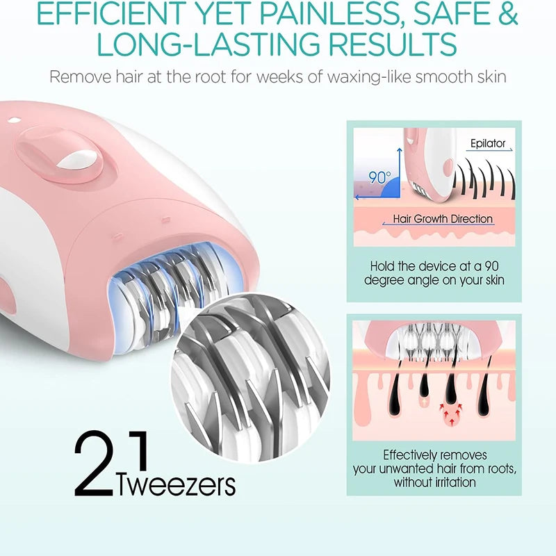 Rechargeable Women’s Epilator Hair Remover For Body & Face