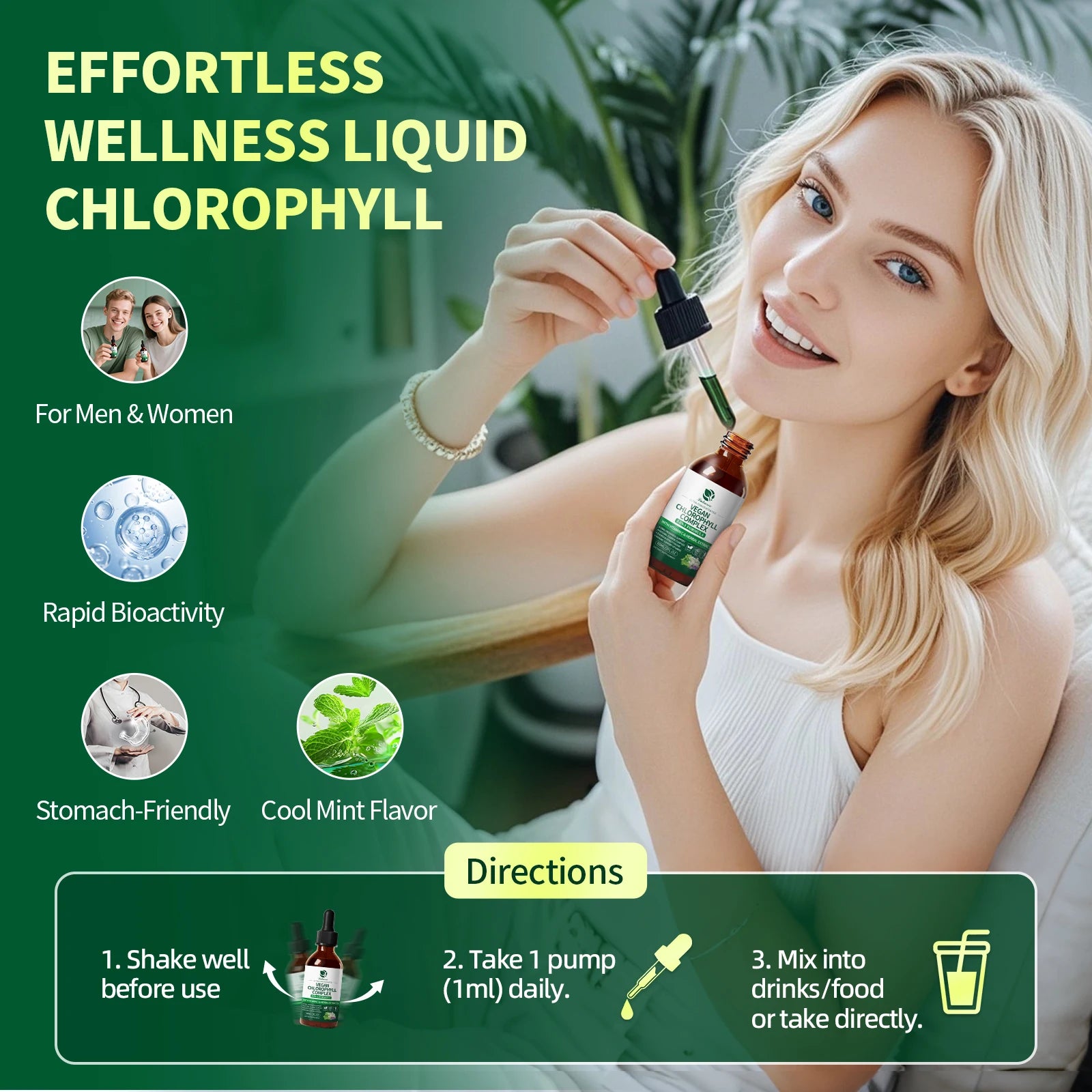Liquid Chlorophyll Drops 30 ml – Vegan, Sugar-Free