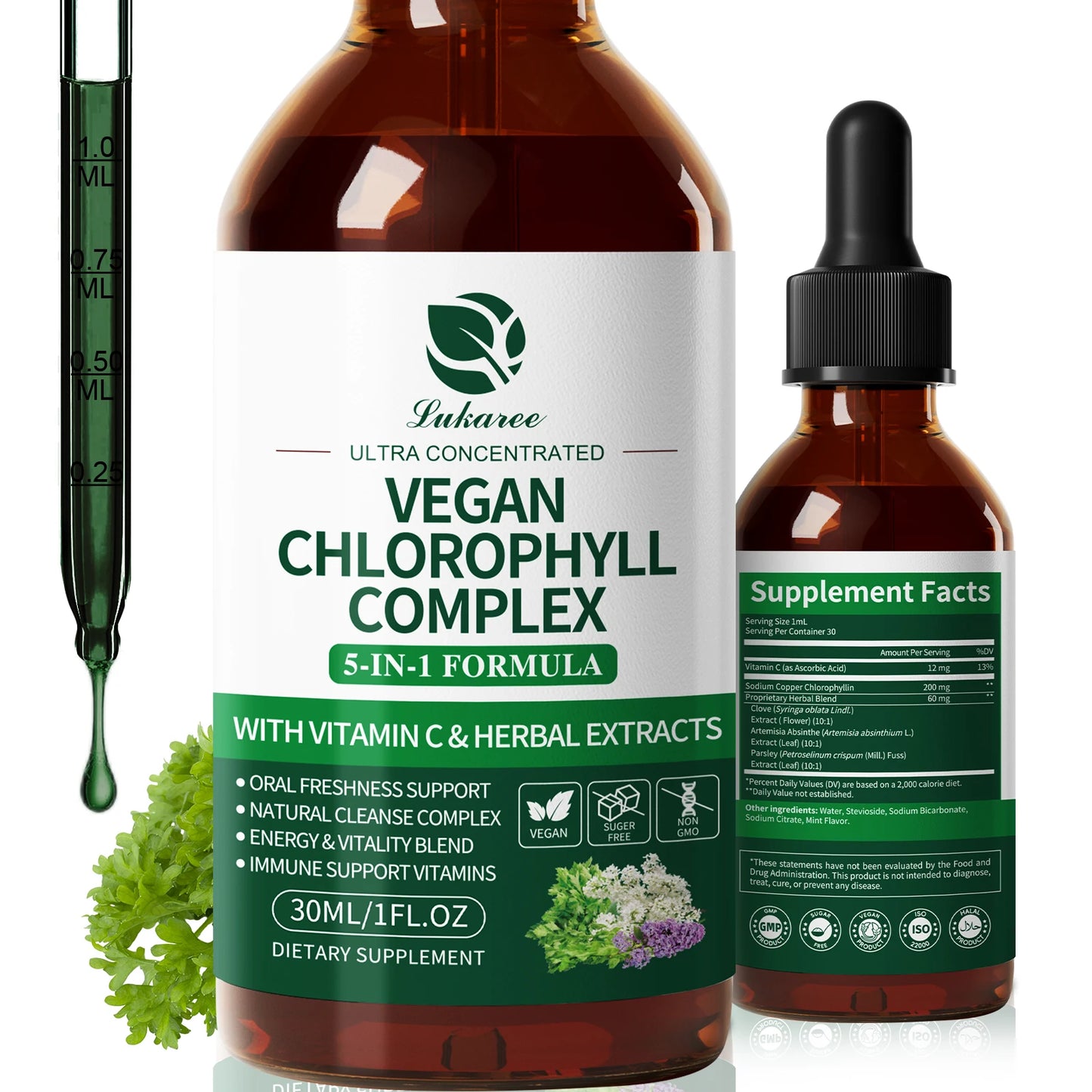 Liquid Chlorophyll Drops 30 ml – Vegan, Sugar-Free