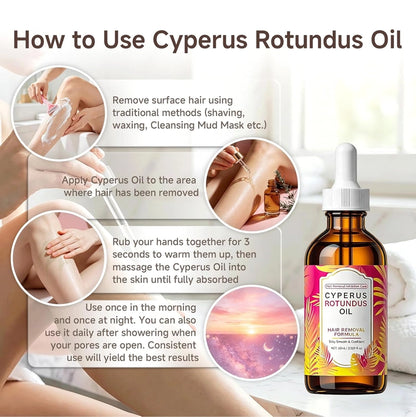 Silky Smooth Skin: Cyperus Rotundus Oil for Natural Hair Reduction & Deep Nourishment